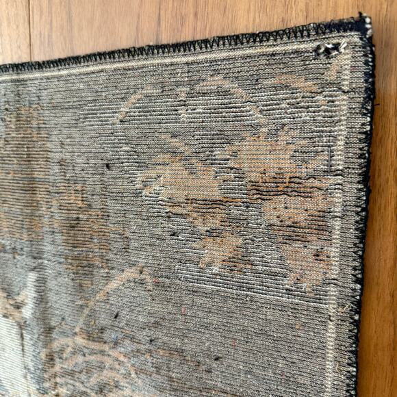 Vintage Tapestry 37 x 20 Cat Jack Russell Dog Puppies Plush Wall Hanging Rug - Picture 8 of 11